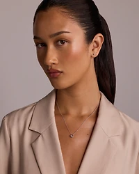 Lume Lab Round Pendant with 0.10 Carat TW of Laboratory-Grown Diamonds in Sterling Silver