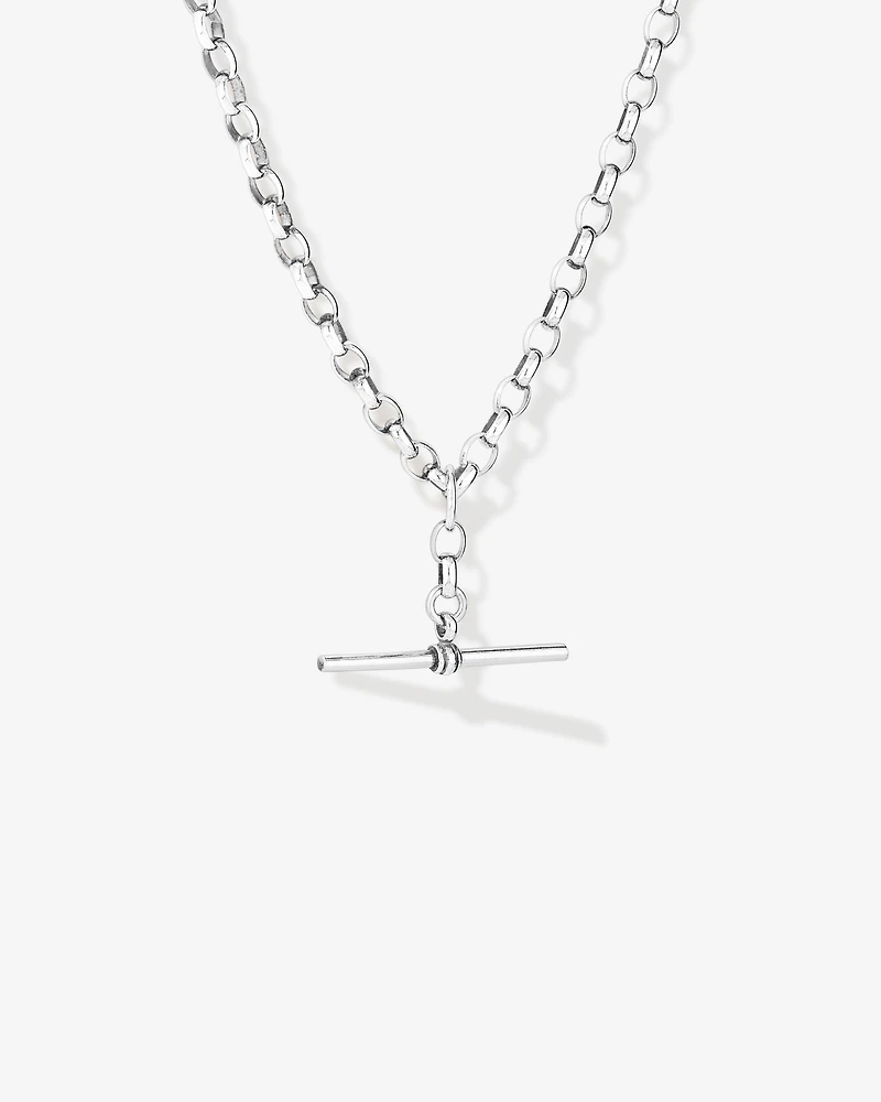 Chaîne belcher à breloque en argent sterling de 45 cm, 4,5 mm à 5 mm de largeur