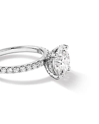 Bague de fiançailles en diamant ronde brillante cultivée laboratoire 3,50 carats or blanc 18