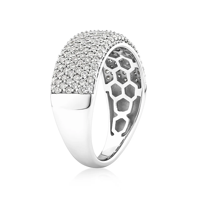 Diamond Pave Ring with 1.00 Carat TW Diamond in 10kt White Gold