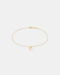 Collier à pendentif initiale C en or jaune 10 K