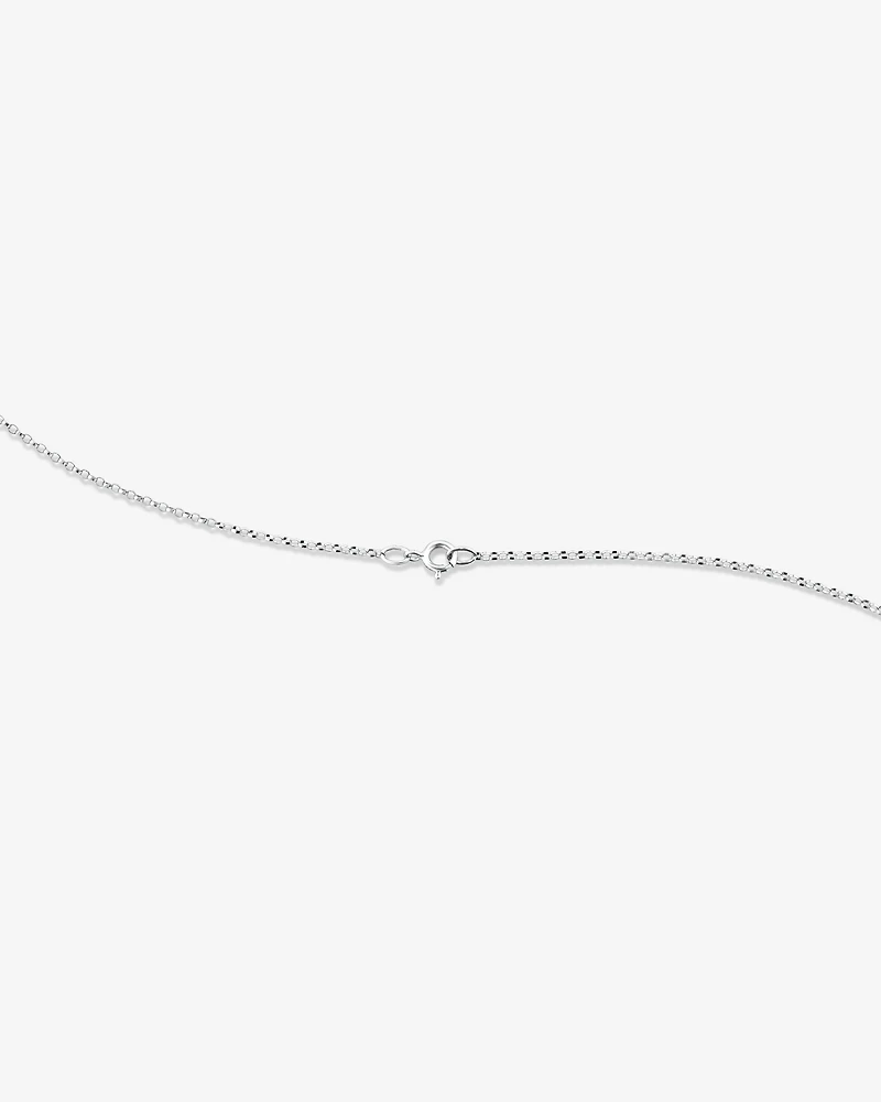 Collier à initiale I en or blanc 10 K avec diamants totalisant 0,10 ct