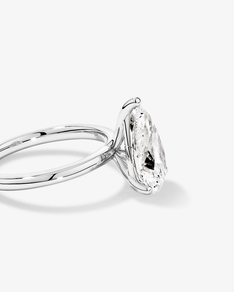 3.00 Carat TW Pear Cut Laboratory-Grown Diamond Solitaire Engagement Ring Platinum