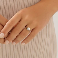 Certified Solitaire Engagement Ring with a Carat TW Diamond in 14kt White Gold