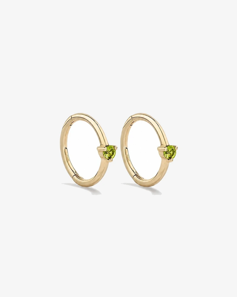 10mm Peridot Accent Sleepers in 10kt Yellow Gold