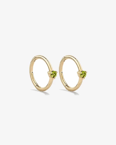 10mm Peridot Accent Sleepers in 10kt Yellow Gold