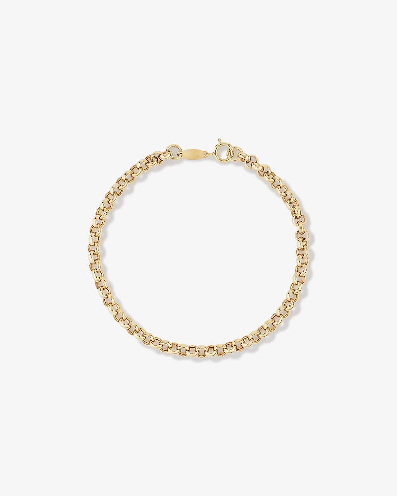 19cm (7.5") 4mm-4.5mm Width Belcher Bracelet in 10kt Yellow Gold
