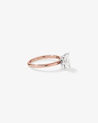 Bague de fiançailles solitaire en diamant de laboratoire TW Radiant de 1,25 carat en or rose et blanc 14 carats