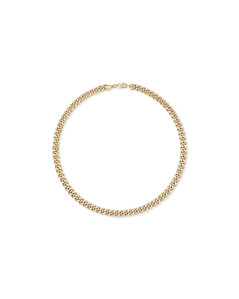 55cm (22") 9mm Width Semi Solid Diamond Cut Curb Chain in 10kt Yellow Gold