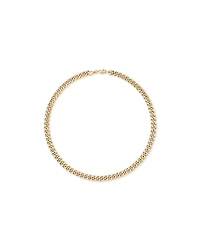55cm (22") 9mm Width Semi Solid Diamond Cut Curb Chain in 10kt Yellow Gold