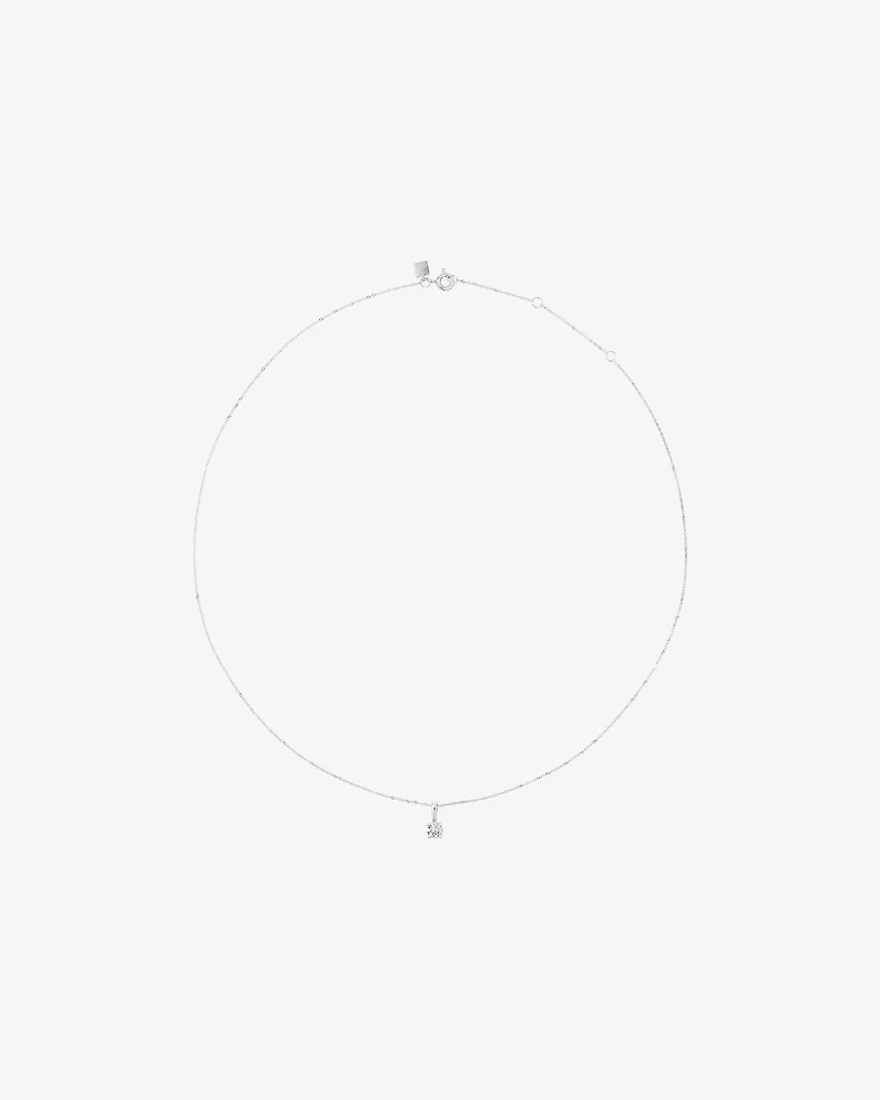 0.30 Carat TW Round Brillaint Laboratory -Grown Diamond Solitaire Pendant Necklace in 10kt White Gold