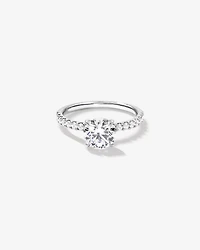 1.81 Carat TW Round Brilliant Lab-Grown Diamond Side Accent Engagement Ring 14kt White Gold
