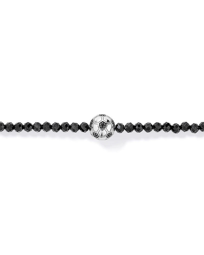 Bracelet de perles de ballon de soccer de 21 cm en argent sterling