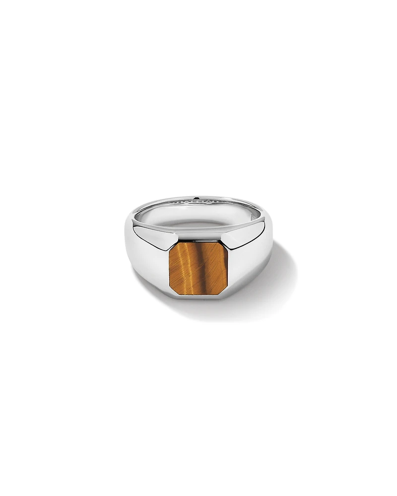 Tiger’s Eye Square Ring in Sterling Silver