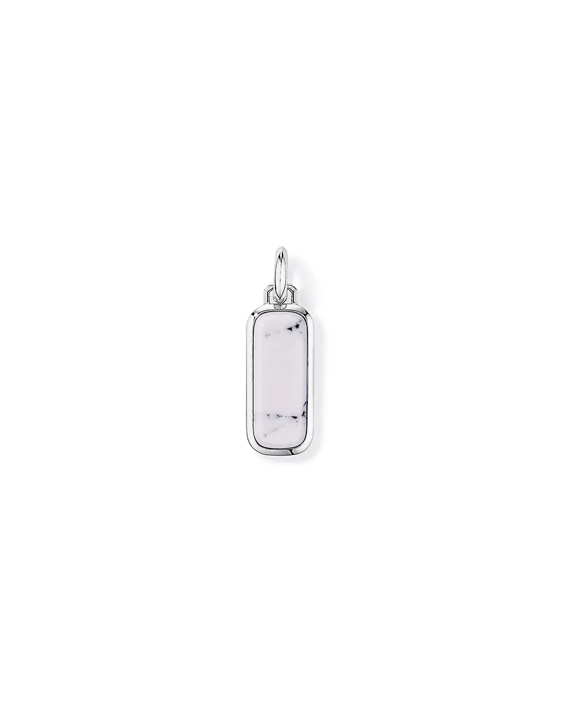 Howlite Oblong Pendant in Sterling Silver