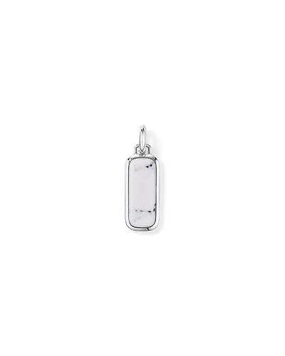 Howlite Oblong Pendant in Sterling Silver