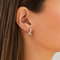 Huggies with 0.22 Carat TW of Diamonds in 10kt Yellow Gold