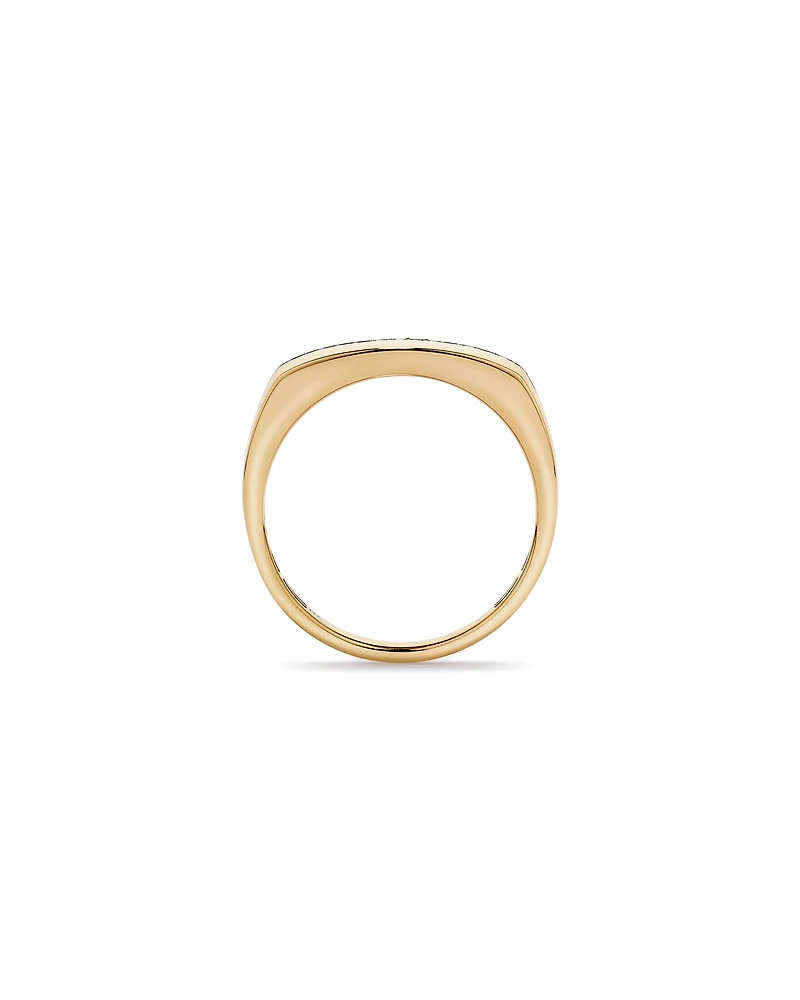 0.18 TW Black Diamond Men's Ring 10kt Yellow Gold