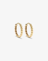 13.5mm Large Beaded Huggie Earrings in 10kt Yellow Gold