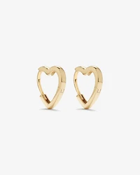 11mm Heart Shape Huggie Earrings in 10kt Yellow Gold