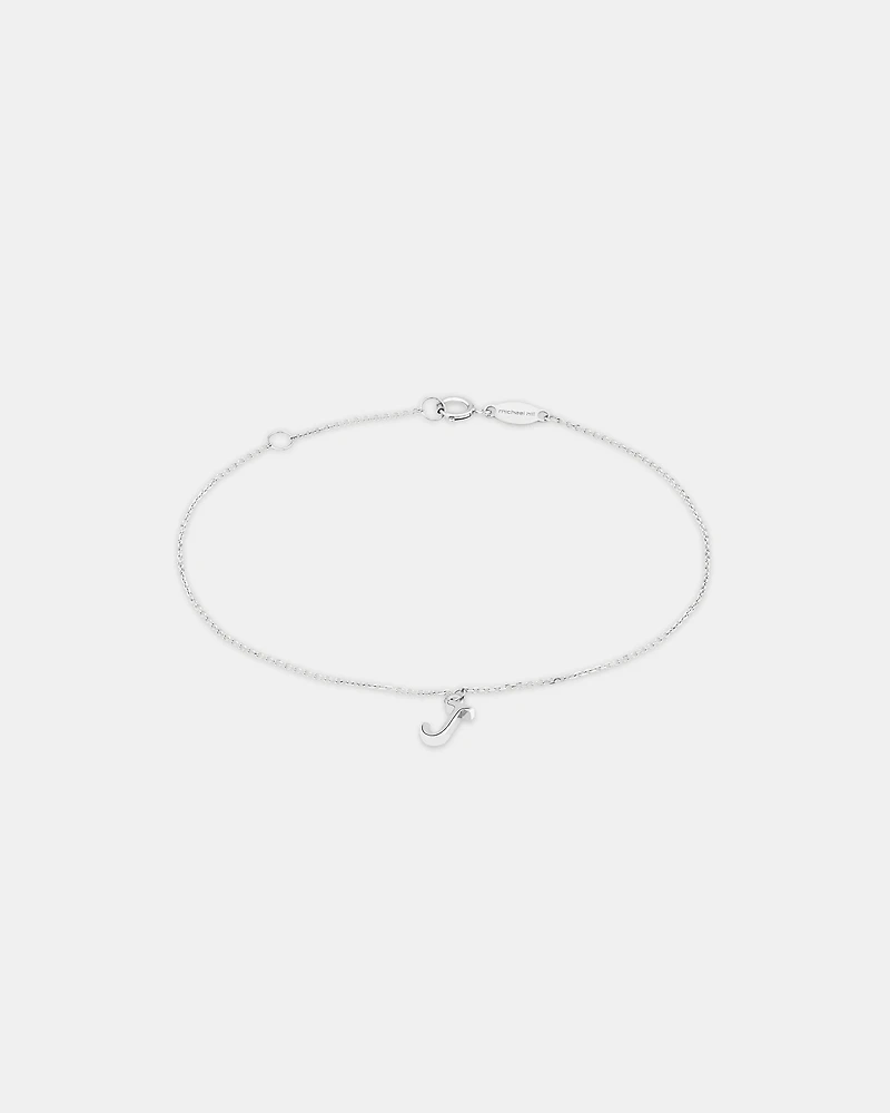 19cm (7.5") J Initial Bracelet in Sterling Silver