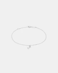 19cm (7.5") J Initial Bracelet in Sterling Silver