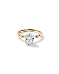 1.75 Carat TW Oval Cut Lab-Grown Diamond Solitaire Engagement Ring in 14kt Yellow and White Gold