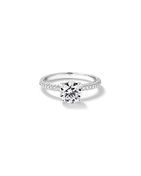 Bague de fiançailles en or blanc 1,95 carat TW ronde brillante cultivée laboratoire diamant solitaire 14 carats