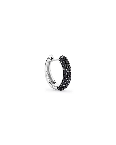 0.34 Carat TW Black Diamond Huggie Earring in Sterling Silver