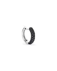 0.34 Carat TW Black Diamond Huggie Earring in Sterling Silver