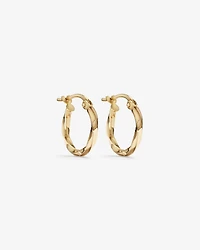 10mm Square Twist Hoop Earrings 10kt Yellow Gold