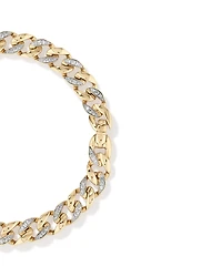 21cm Cuban Link Bracelet with 1.00 Carat TW of Diamonds in 10kt Yellow Gold