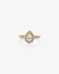 Double Halo Ring with 0.71 Carat TW of Diamonds in 18kt Yellow Gold