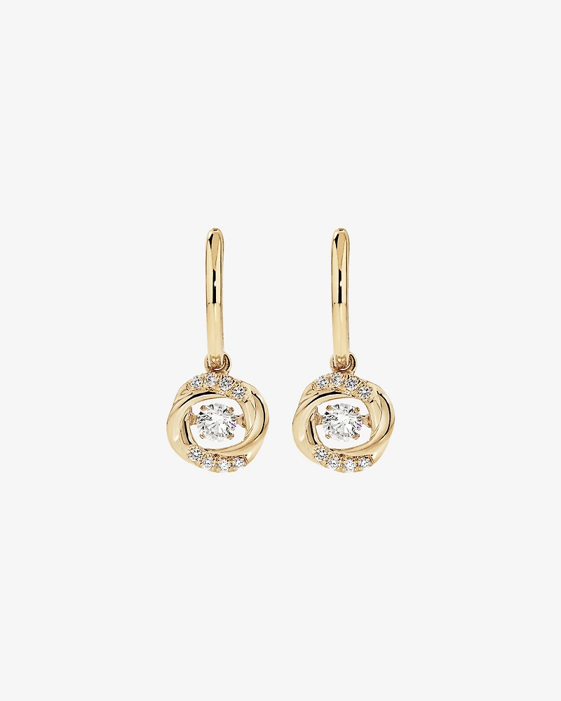 Lume Lab Swirl Huggie Earrings with 0.60 Carat TW of Laboratory-Grown Diamonds in 10kt Yellow Gold