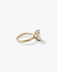 Bague solitaire en or jaune 18 carats avec diamant taille radiant de 3,10 carats (poids total)