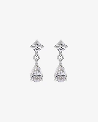 Drop Earrings with 1.00 Carat TW Pear and Round Brilliant Laboratory-Grown Diamonds in 10kt White Gold