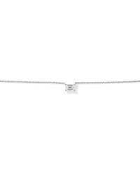 0.50TW Lab Diamond Solitaire Emerald Cut Necklace in Silver