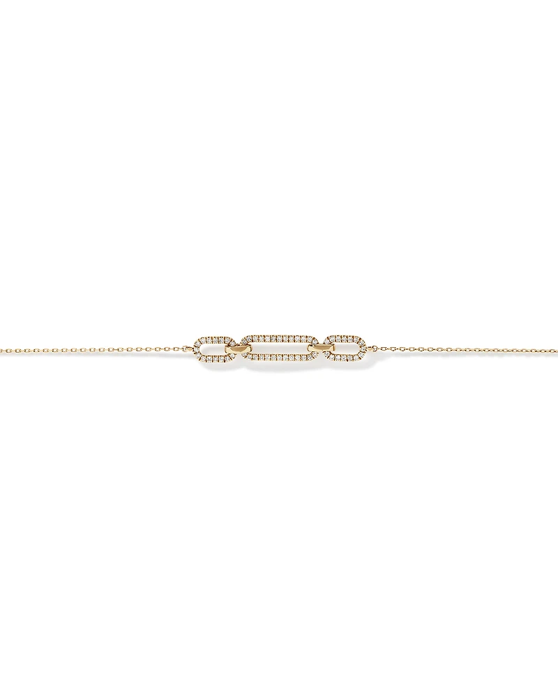 0.26 Carat TW Diamond Paperclip Bracelet in 10kt Yellow Gold