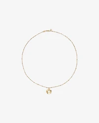 Sunray Open Circle Pendant Station Necklace in 10kt Yellow Gold