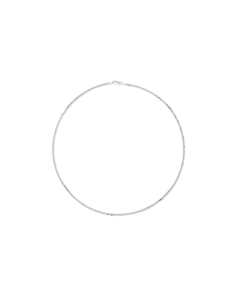 55cm (22") 2.5-3mm Width Fine Curb Chain Necklace in Sterling Silver