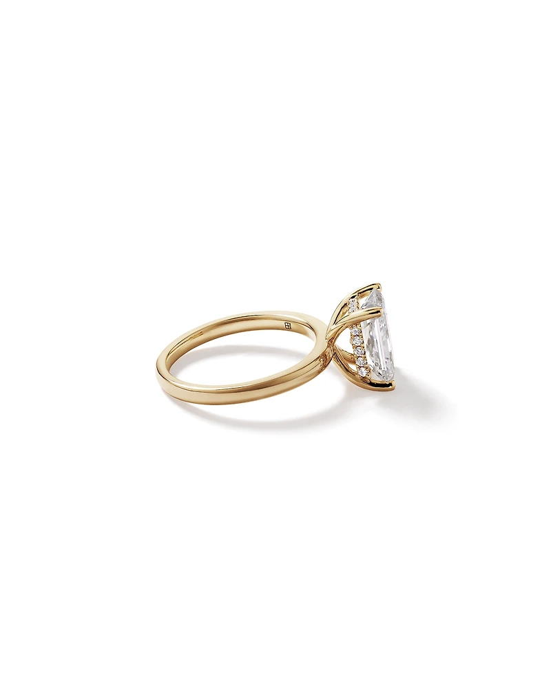 3.10 Carat TW Radiant Cut Laboratory-Grown Diamond Solitaire Ring in 18kt Yellow Gold