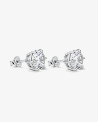 Boucles d'Oreilles Clous en Zircon Cubique Rond Brillant de 9,5 mm en Argent Sterling