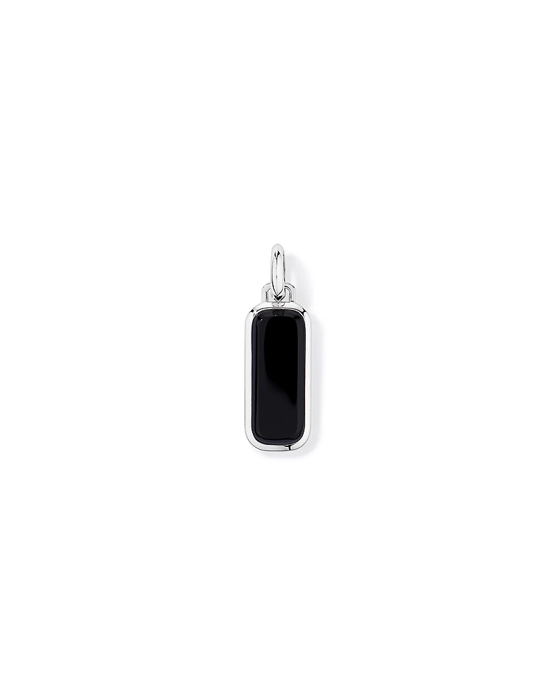 Black Onyx Oblong Pendant in Sterling Silver