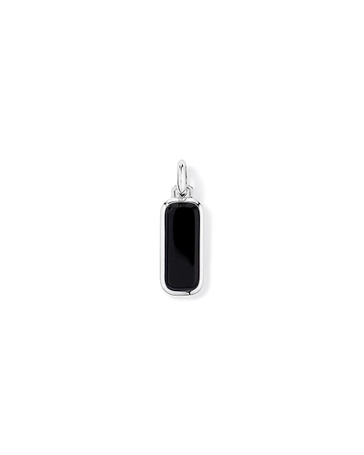 Black Onyx Oblong Pendant in Sterling Silver