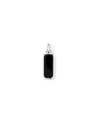 Black Onyx Oblong Pendant in Sterling Silver