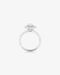 Sir Michael Hill Designer Oval Engagement Ring with 0.92 Carat TW Diamonds in 18kt White Gold