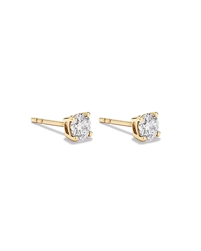 0.60 Carat TW Round Brilliant Laboratory-Grown Diamond Solitaire Stud Earrings in 10kt Yellow Gold