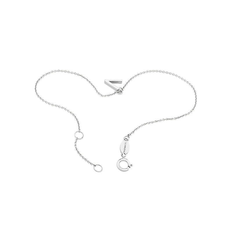 19cm (7.5") V Initial Bracelet in Sterling Silver