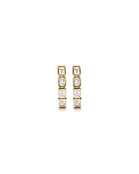 0.40 Carat TW of Laboratory-Grown Emerald Cut Diamond Huggie Earrings in 10kt Yellow Gold