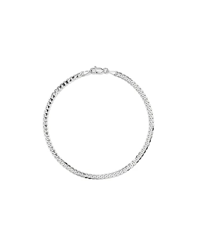 19cm (22") 3mm Width Solid Flat Bevelled Curb Bracelet in 10kt Gold